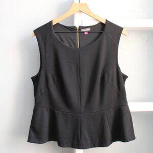 Vince Camuto Women's Black Peplum Sleeveless Top Blouse Size XL